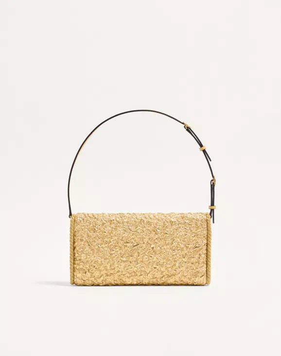 Valentino Garavani DeVain Small Shoulder Bag In Cloqué Jacquard Fabric.