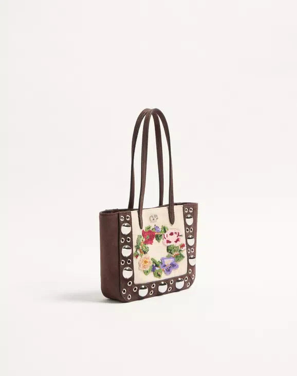 Valentino Garavani Nellcôte Mini Embroidered Shopping Bag