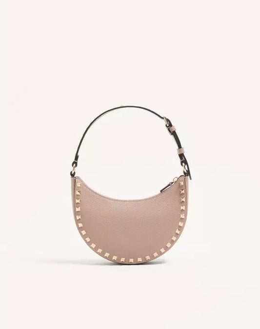 Mini Rockstud Hobo Bag In Grainy Calfskin