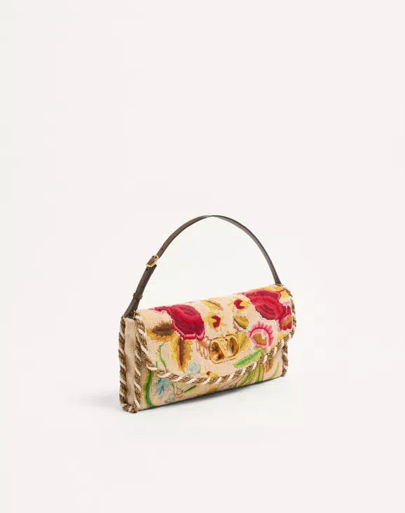 Valentino Garavani DeVain Embroidered Small Shoulder Bag