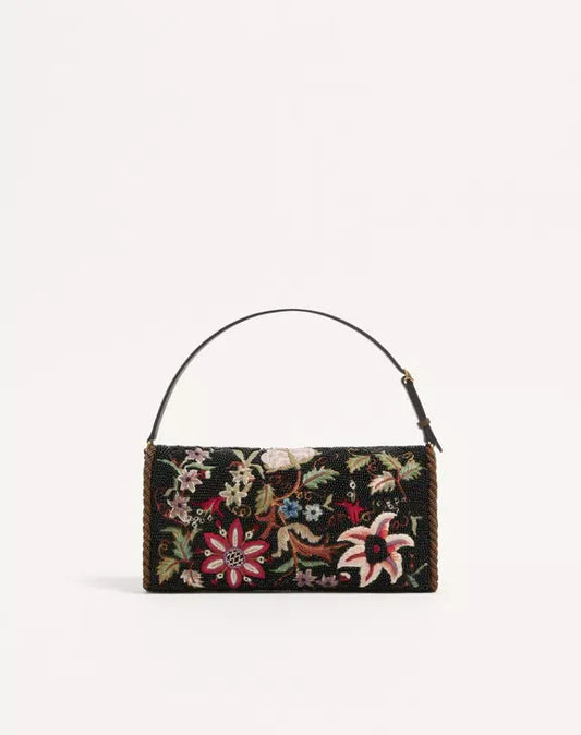 Valentino Garavani DeVain Embroidered Small Shoulder Bag