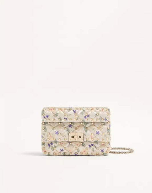 Valentino Garavani Rockstud Spike Small Jacquard Bag