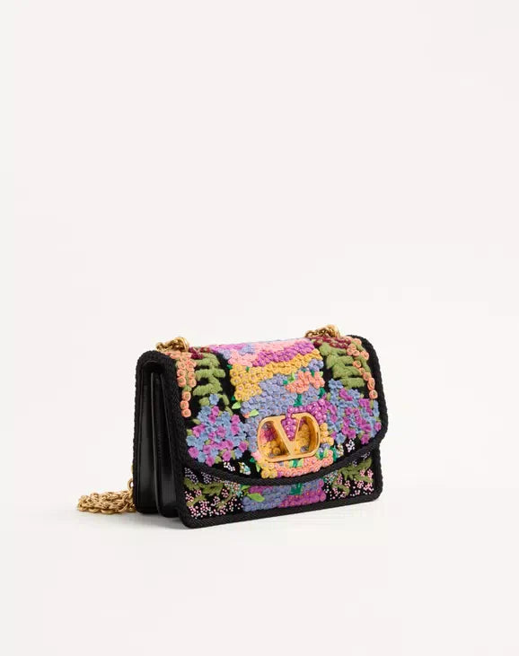 Valentino Garavani Vain Embroidered Shoulder Bag