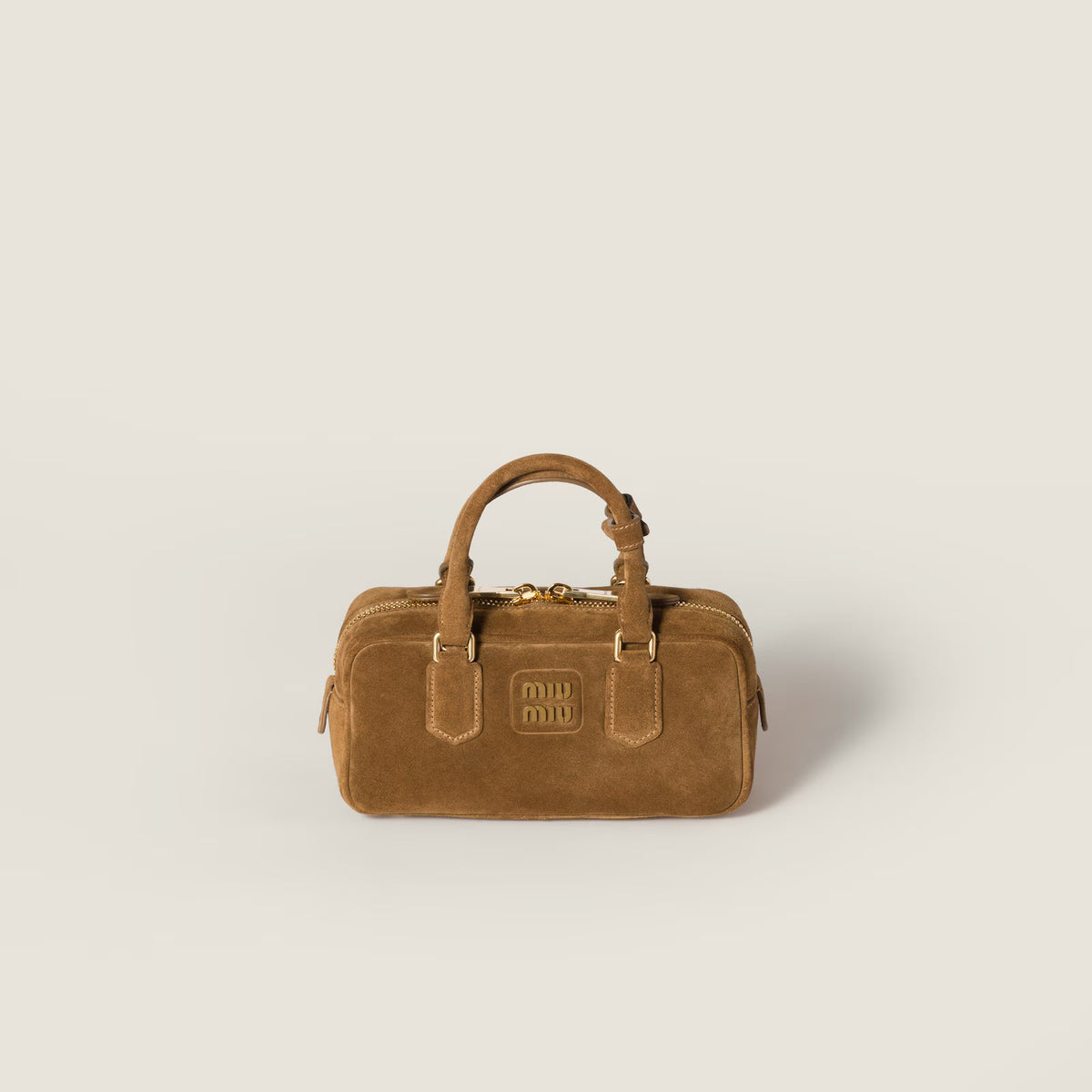 Arcadie padded suede top-handle bag
