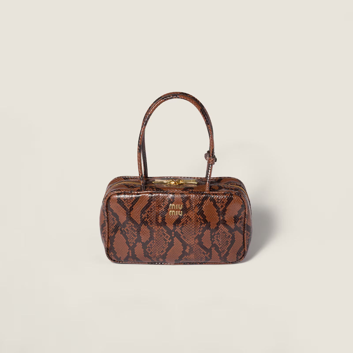 Beau python-printed Ayers leather bag